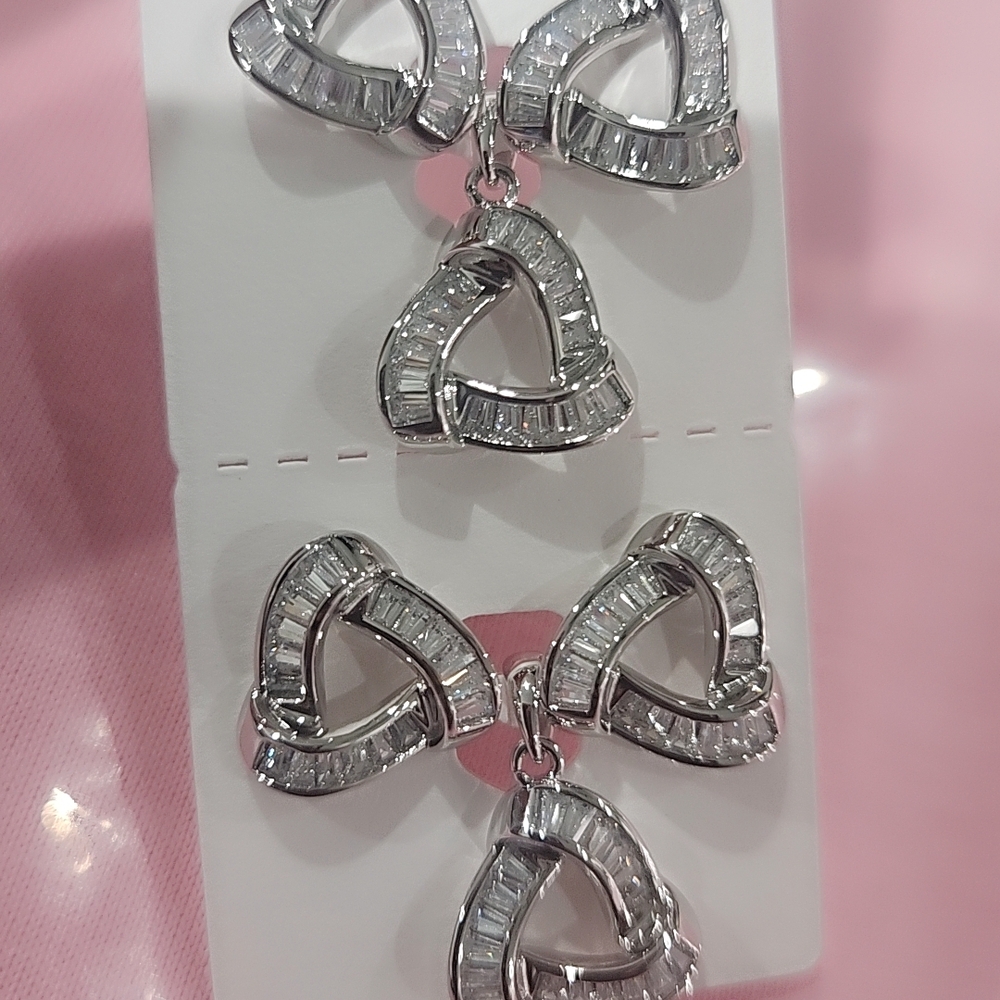 Elegant Silver Triangle Earrings